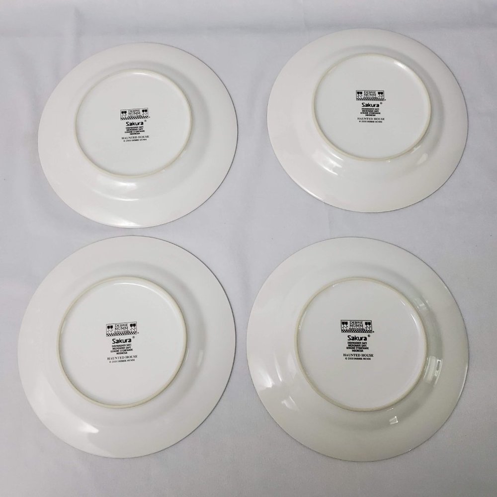 Vintage Sakura Debbie Mumm Haunted House Dessert/Salad Plates Set of 4 2000 - Picture 2 of 8